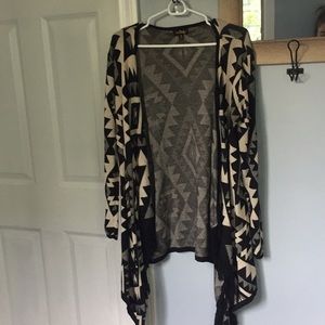 Cute black and cream Aztec print cardigan